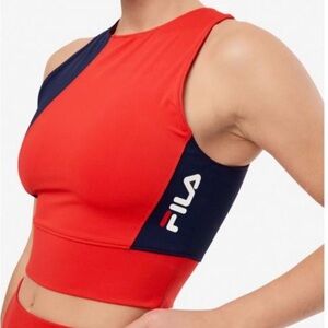 Fila Red and Blue Athletic crop Top small